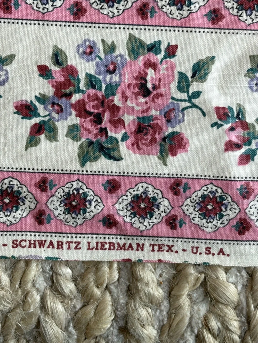 Vintage Cranston Print WorksFloral Cottagecore Pink Grannycore Fabric 43x118”